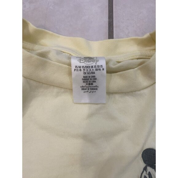 Yellow Disney Adults Unisex Sz XS Mickey Mouse Long Sleeve Crew Neck Embroidered - Picture 7 of 9